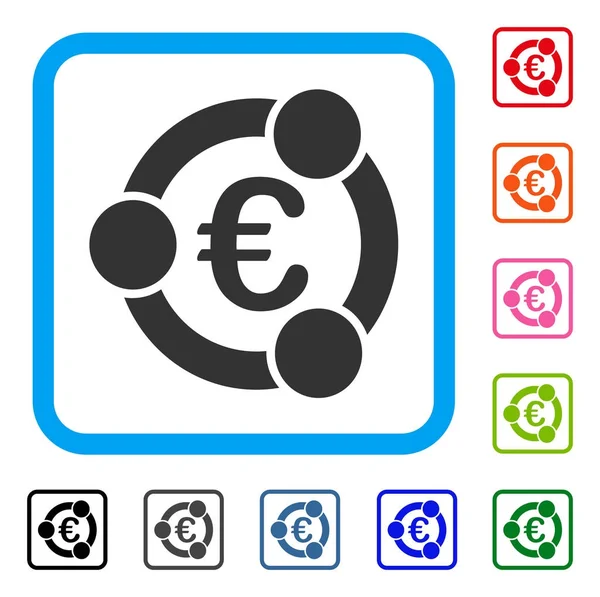 Euro Colaboração moldada Ícone —  Vetores de Stock