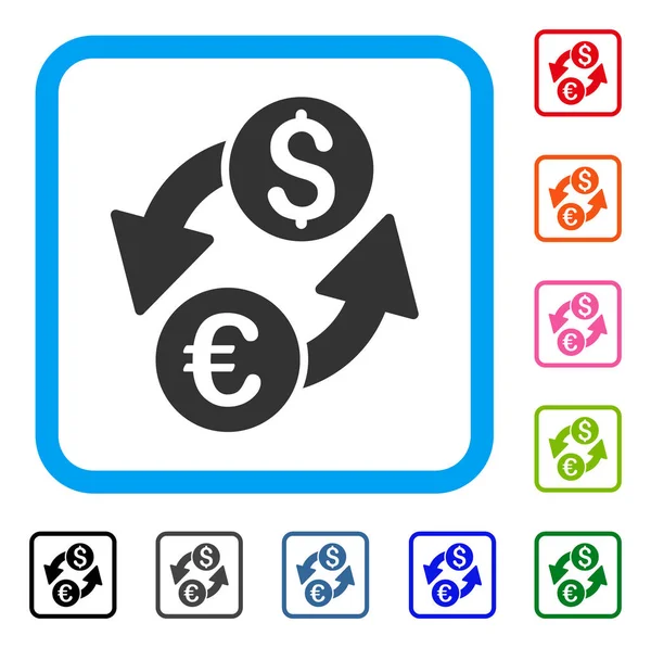 Euro Dollar Exchange Framed Icon — Stock Vector