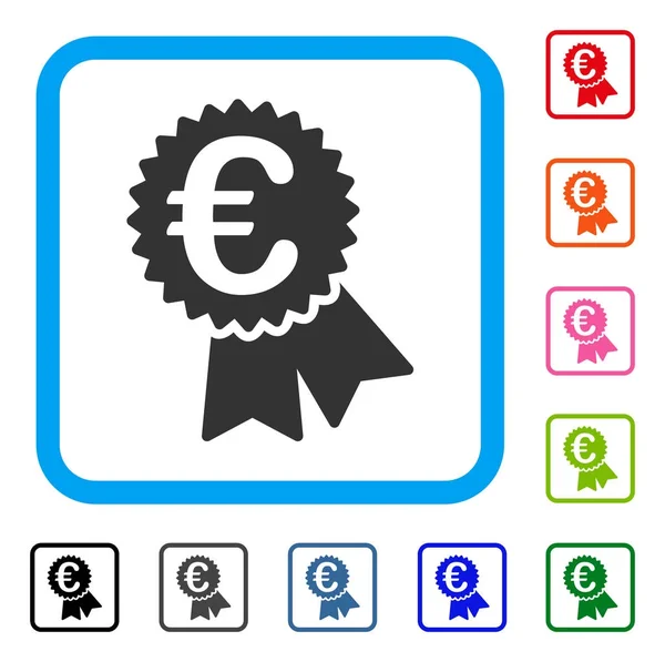 Euro Featured Price Tag Framed Icon — Stock Vector