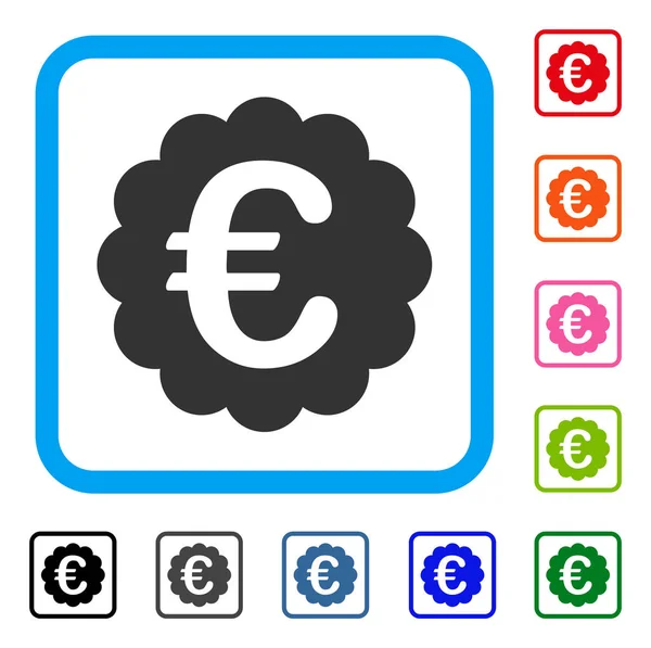 欧元封口质量框架图标 — 图库矢量图片