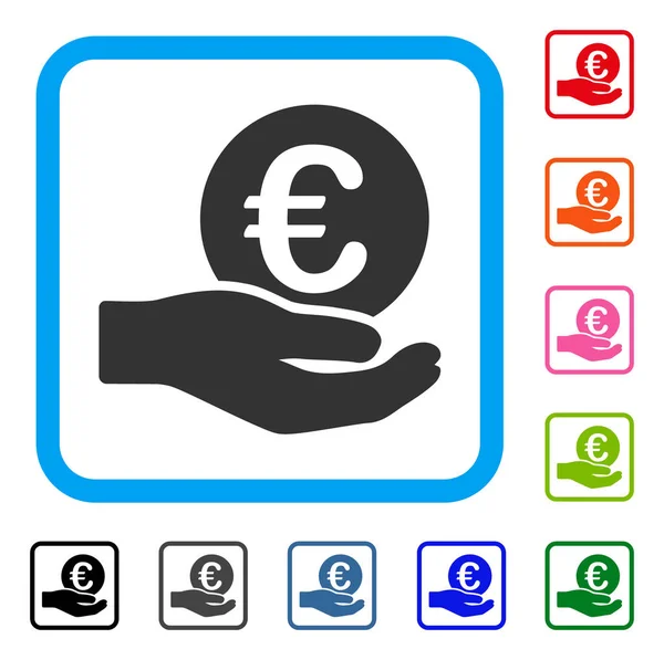 Euro Salary Framed Icon — Stock Vector