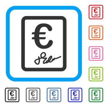 Euro imzalanan sözleşme simgesi çerçeveli