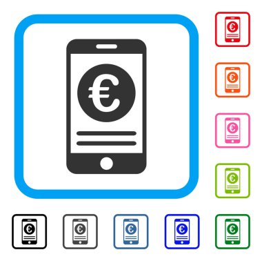 Euro Smartphone bankacılık simgesi çerçeveli