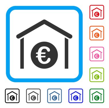 Euro depolama garaj simgesi çerçeveli