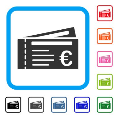 Euro bilet simgesi çerçeveli