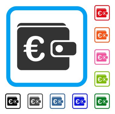 Euro cüzdan simgesi çerçeveli