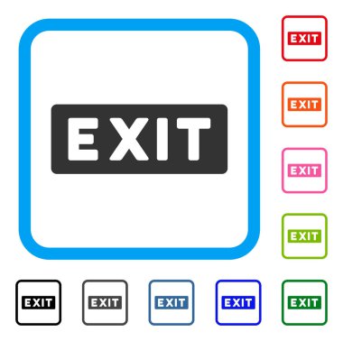 Çıkış etiketi simgesi çerçeveli