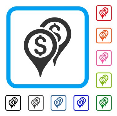 Mali harita işaretçiler simgesi çerçeveli