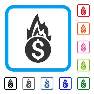 Yangının hasarı simgesi çerçeveli