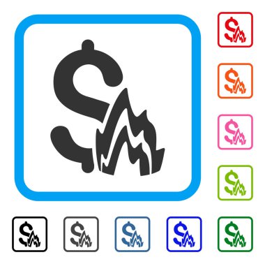 Yangın felaketi simgesi çerçeveli