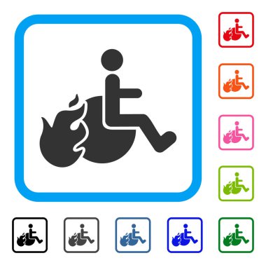 Ateş hasta simgesi çerçeveli