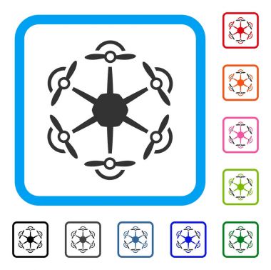 Hexacopter uçan simgesi çerçeveli