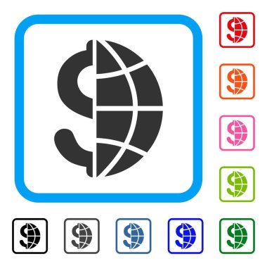 Küresel iş simge çerçeveli