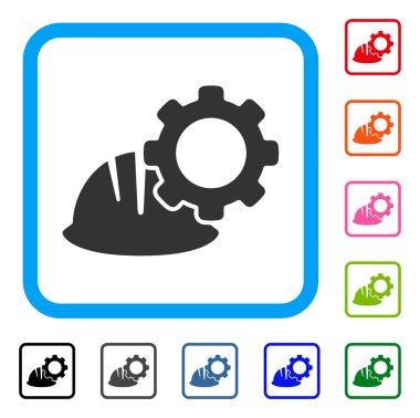 Kask ve dişli simgesini çerçeveli