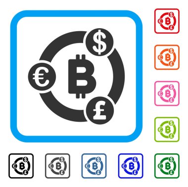 Uluslararası Bitcoin işbirliği simgesi çerçeveli