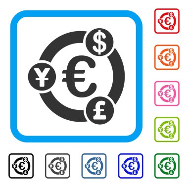 Uluslararası mali işbirliği simgesi çerçeveli