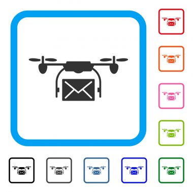 Posta teslim dron simgesi çerçeveli