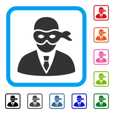 Maskeli hırsız simgesi çerçeveli