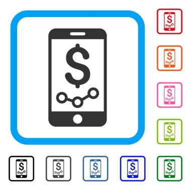 Mobil satış raporu simgesi çerçeveli
