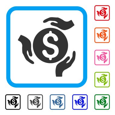 Para eller simgesini çerçeveli