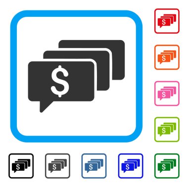 Para iletileri simgesi çerçeveli