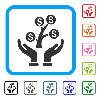 Para ağacı eller simgesini çerçeveli