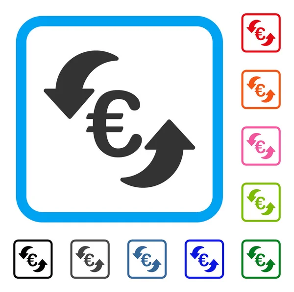 Euro güncelleştirme ok simgesi çerçeveli — Stok Vektör