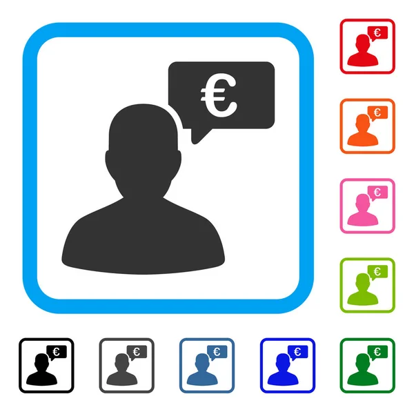 Euro User Opinion Framed Icon — Stock Vector