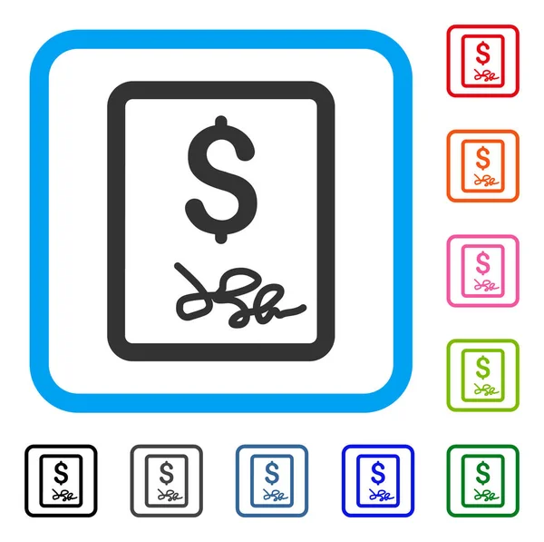 Op de pagina factuur ingelijst pictogram — Stockvector