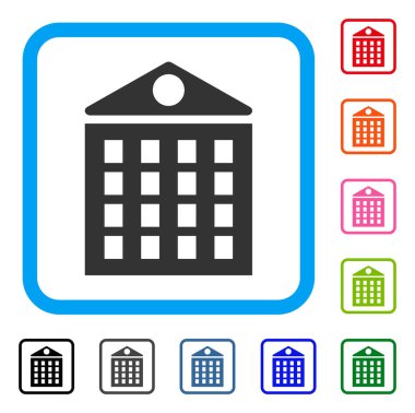 Çok katlı ev simgesini çerçeveli