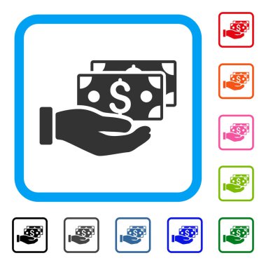 Ödeme nakit simgesi çerçeveli