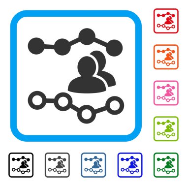 İnsanlar grafikler simgesini çerçeveli