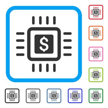 İşlemci fiyatı simgesi çerçeveli