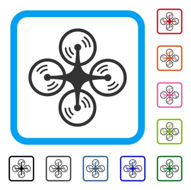 Quadcopter vida döndürme simgesi çerçeveli