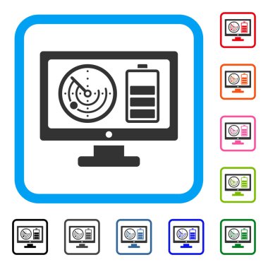 Radar pil kontrol monitör simgesini çerçeveli
