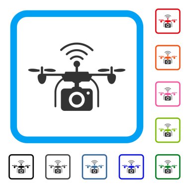 Radyo kamera dron simgesi çerçeveli