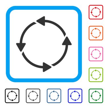 Döndürme Ccw simgesi çerçeveli
