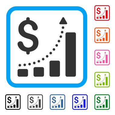 Satış büyüme simgesi çerçeveli