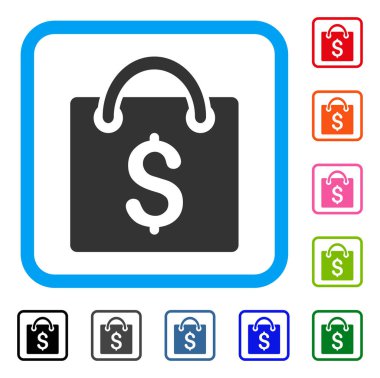 Alışveriş çantası simgesini çerçeveli