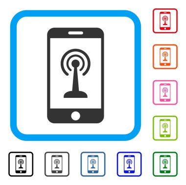 Smartphone radyo kontrol simgesi çerçeveli