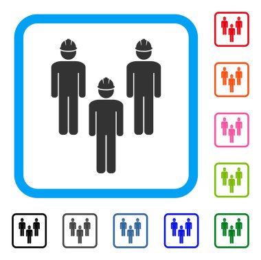 Ayakta mühendis grubu simgesi çerçeveli