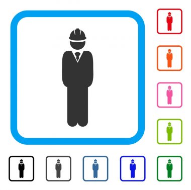 Mühendis dururken simge çerçeveli