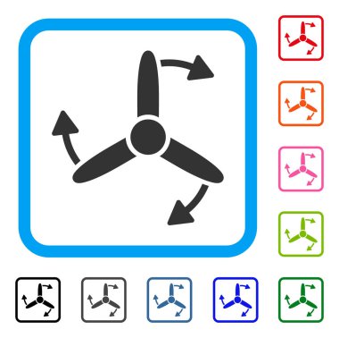 Üç uçlu vida döndürme simgesi çerçeveli