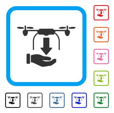 Unload dron el simgesi çerçeveli