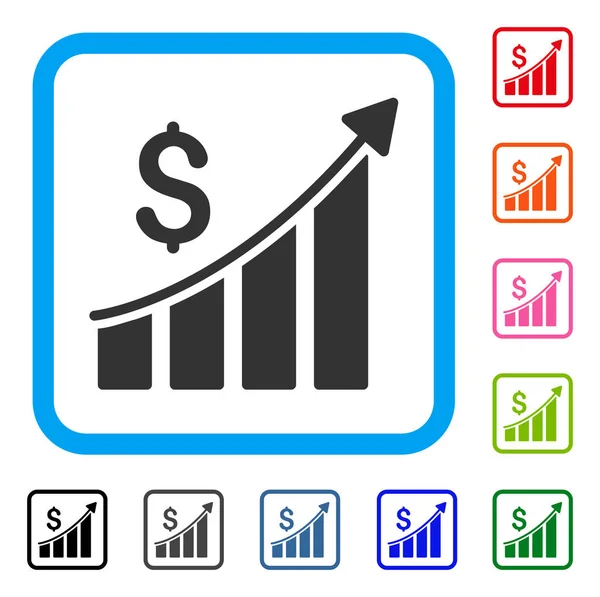 Sales Growth Bar Chart Framed Icon