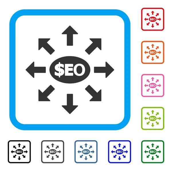 Icône encadrée de marketing de Seo — Image vectorielle