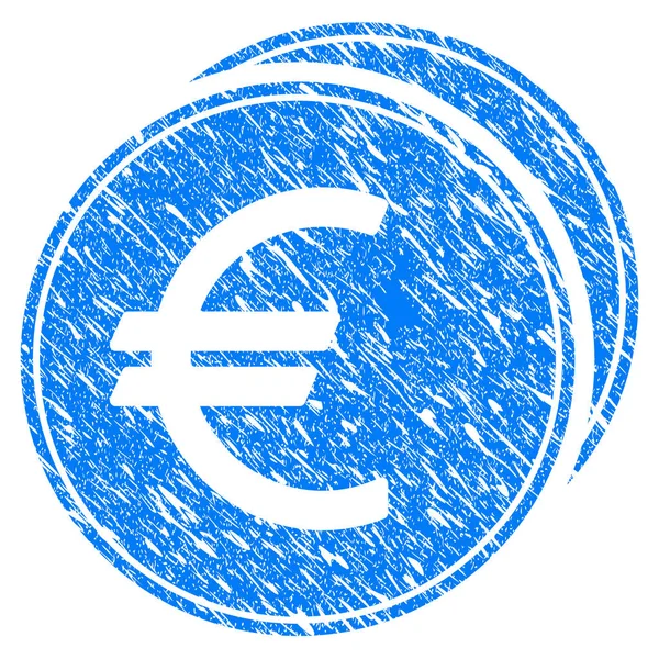 Euro Moedas Grunge Ícone — Vetor de Stock