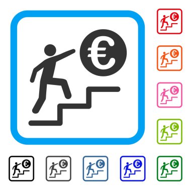 Euro iş adım simge çerçeveli