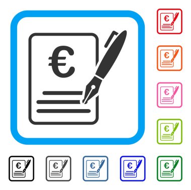 Euro sözleşme imza simgesi çerçeveli