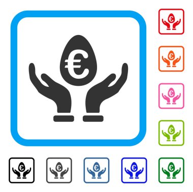 Euro mevduat bakım simgesi çerçeveli